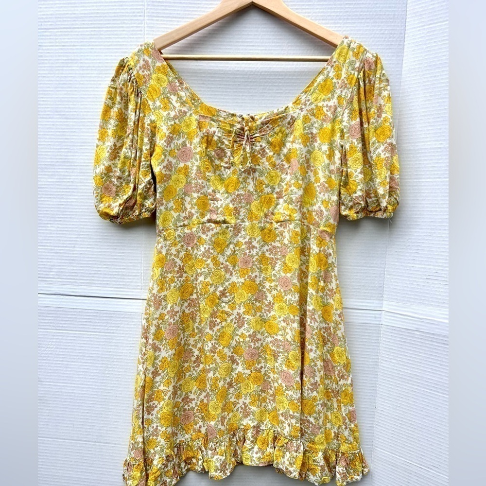 Faithfull THE BRAND AGATHE MINI DRESS_ GREY GARDEN FLORAL PRINT pattern medium - Picture 3 of 13